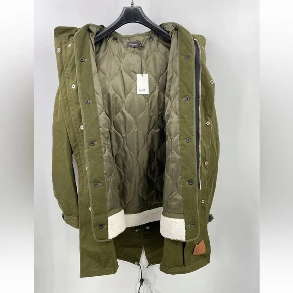 COACH Oversized Military Icon Parka Removable Linen and hoody Size 48 $1400